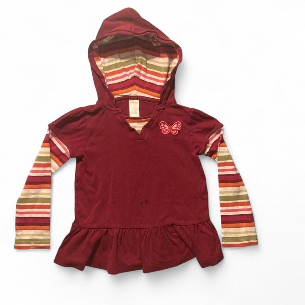 Sz 6 Girls Burgundy and Red Hoodie, Gymboree
